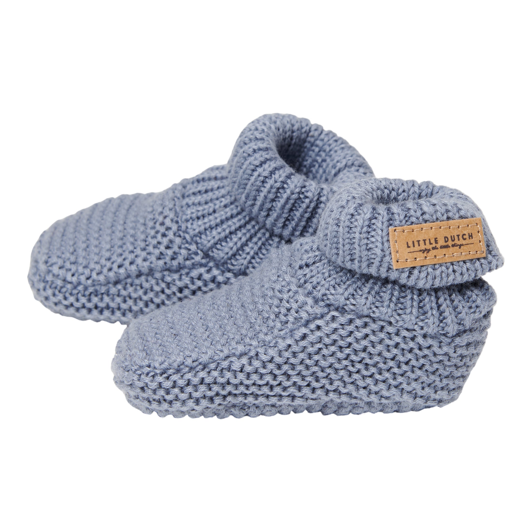 Knitted baby shoes blue | Little Dutch