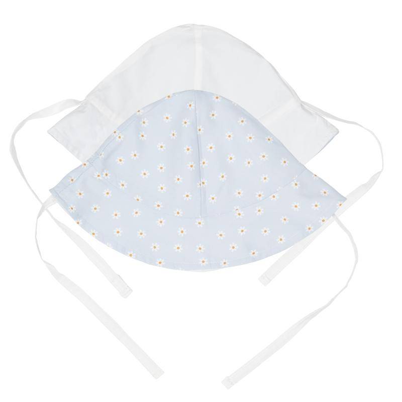 Sun hat reversible - Daisies Blue / White - 1 | Little Dutch