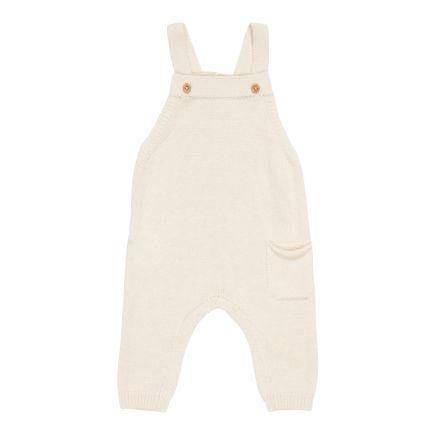 Knitted dungarees Essential Soft White | Little Dutch