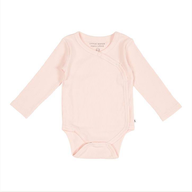 Long-sleeved wrap bodysuit pink | Little Dutch