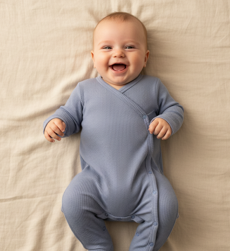 Wrap Romper Blue | Little Dutch