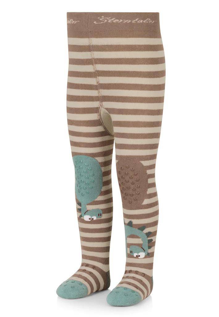 Crawling tights Dino brown, size 80, GOTS-certified | Sterntaler