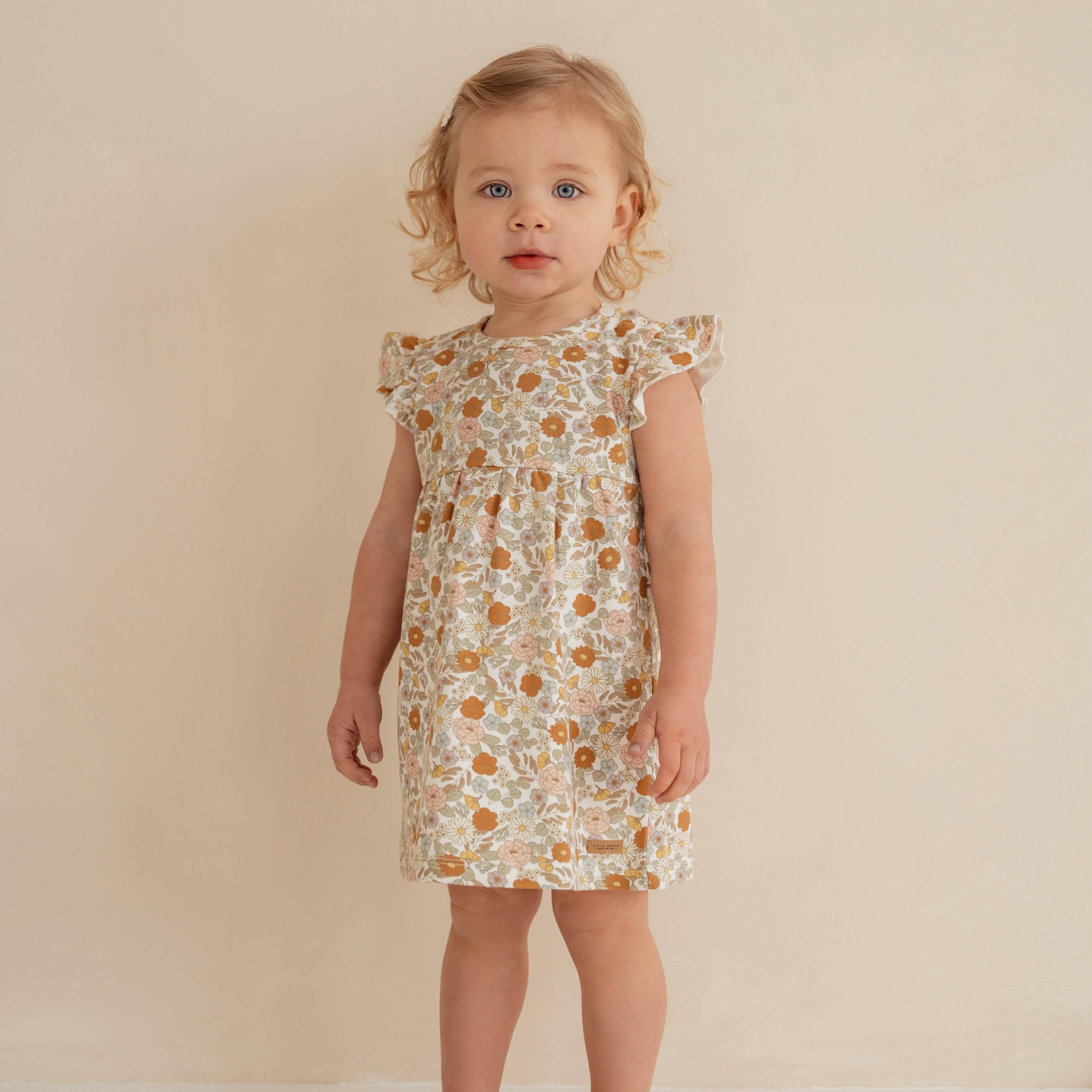 Vintage Little Flowers Ruffle Dress | Little Dutch