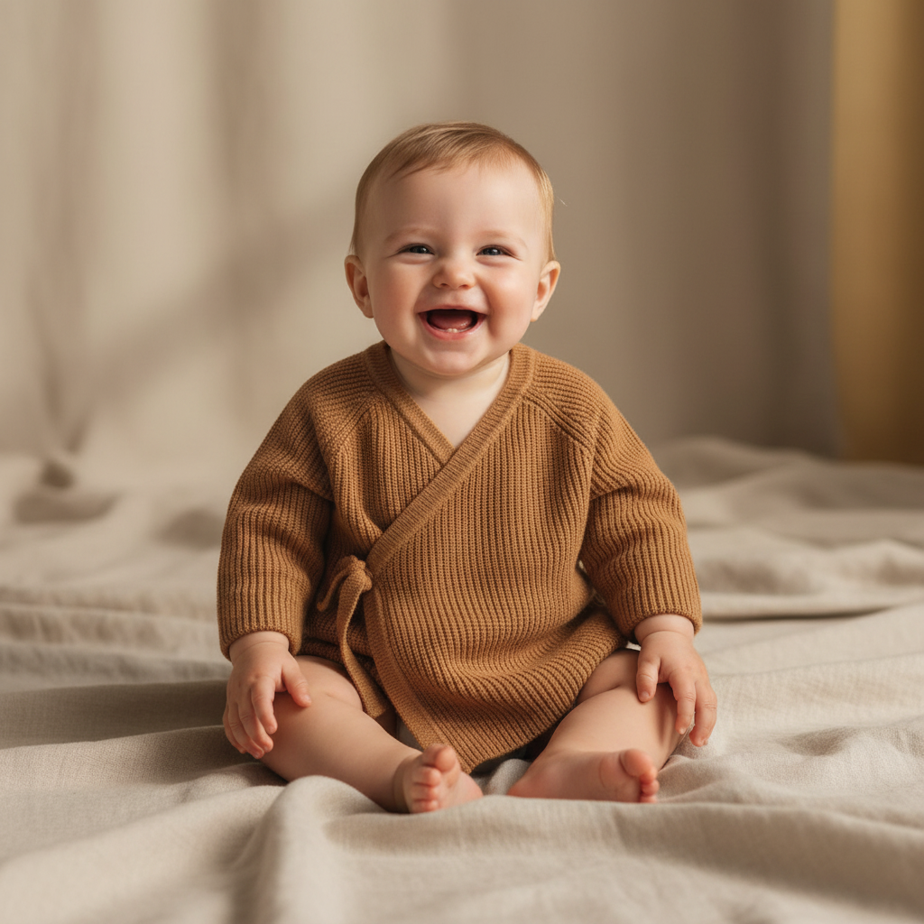 Wrap cardigan Almond - 80 | Little Dutch