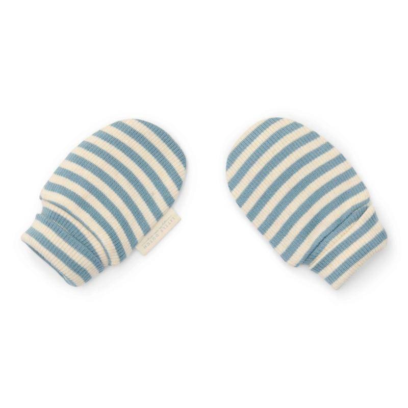 Scratch Gloves Stone Blue Stripe - One Size | Little Dutch