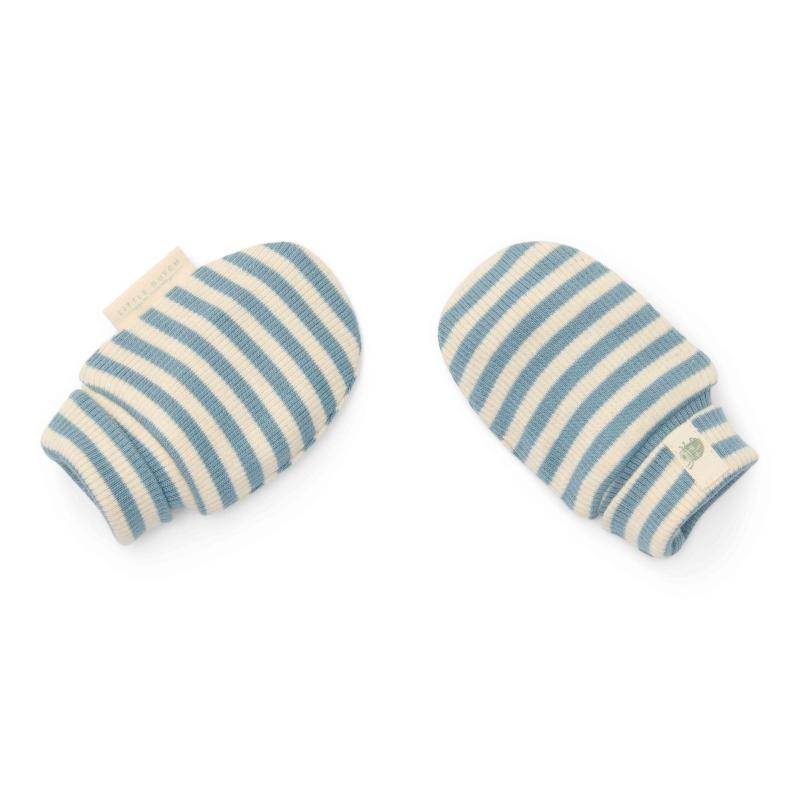Scratch Gloves Stone Blue Stripe - One Size | Little Dutch