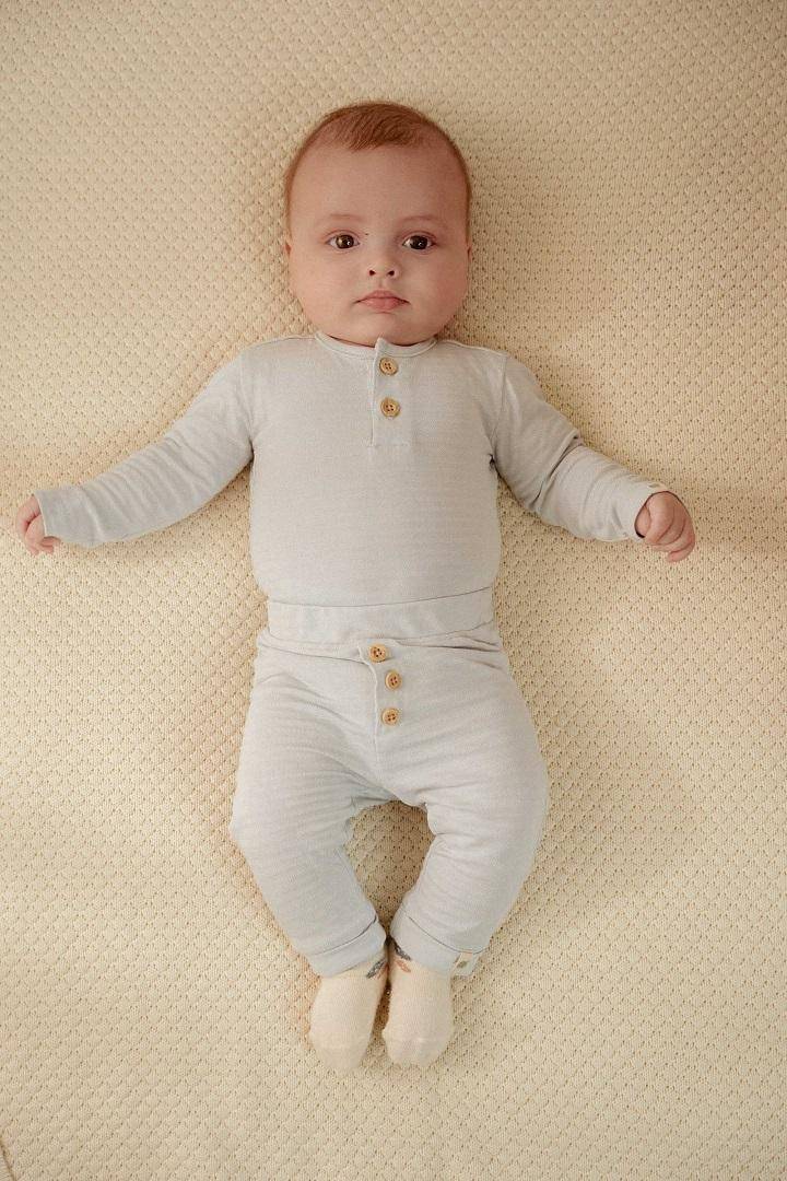 Bodysuit long sleeves Baby Blue | Little Dutch