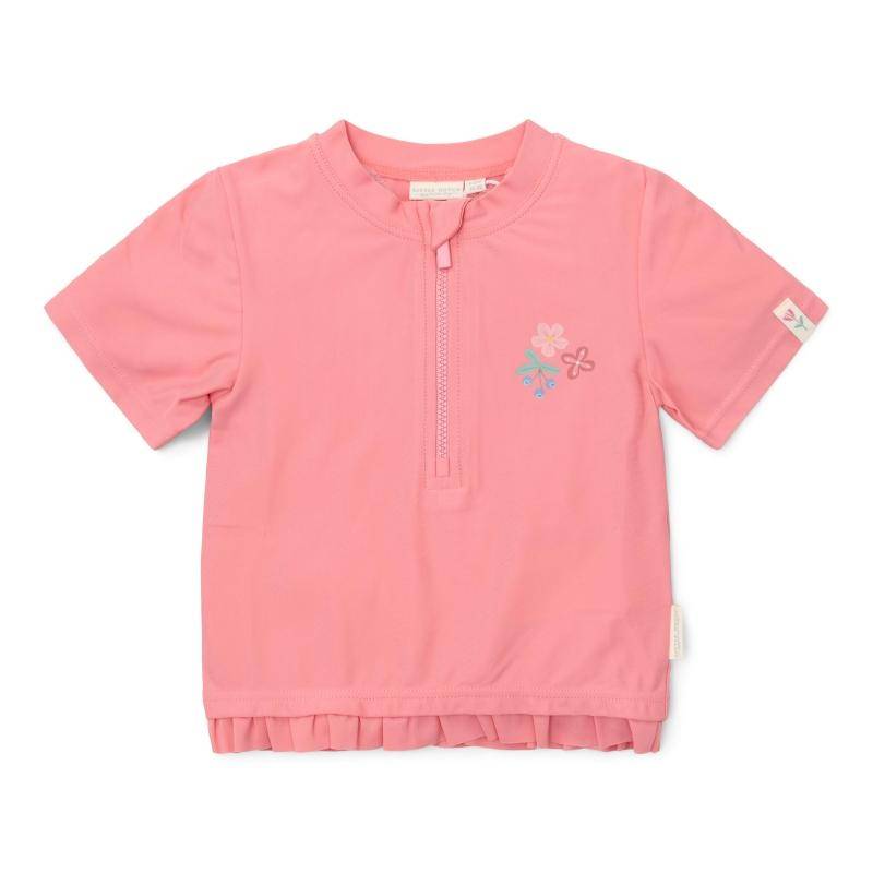 Short-sleeved swim shirt Sunny Flowers Rouge | Little Dutch