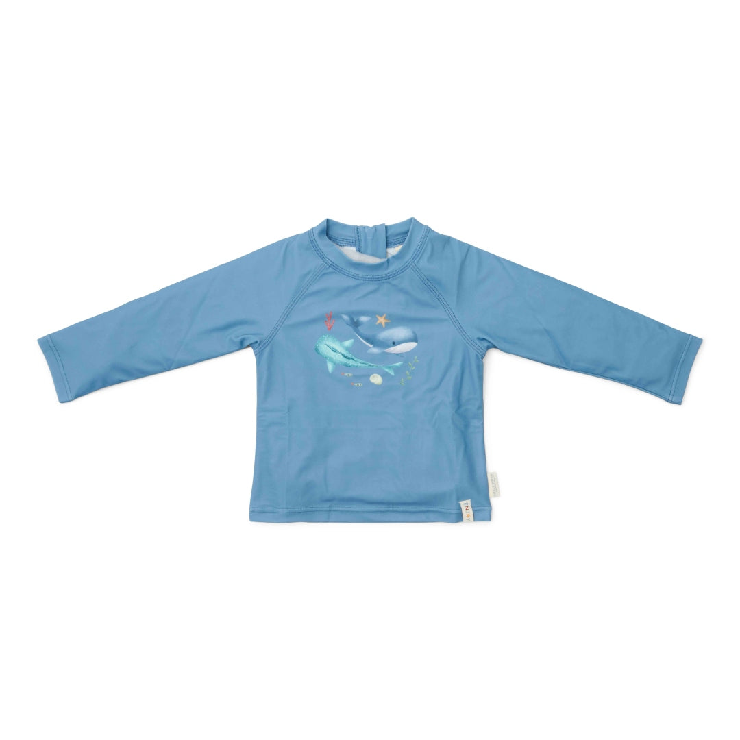 Long-sleeved swim shirt Ocean Blue | Little Dutch