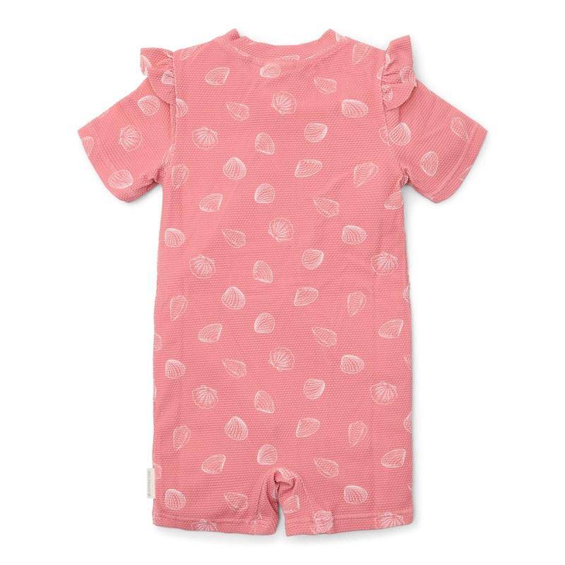 Short-sleeved swimsuit Ocean Treasures Pink | Little Dutch