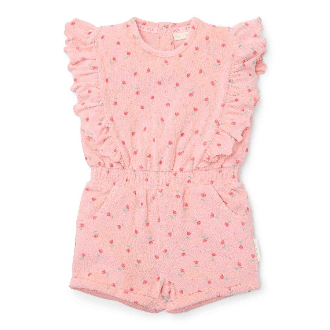 Sunny Flowers Blush Pink Romper | Little Dutch