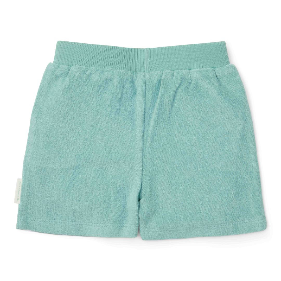 T-shirt and shorts Seashells and Stripes Surf Blue | Little Dutch