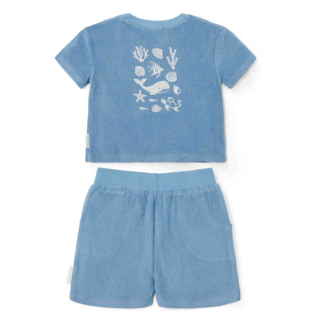 T-shirt and shorts Ocean Sea Life Ocean Blue | Little Dutch