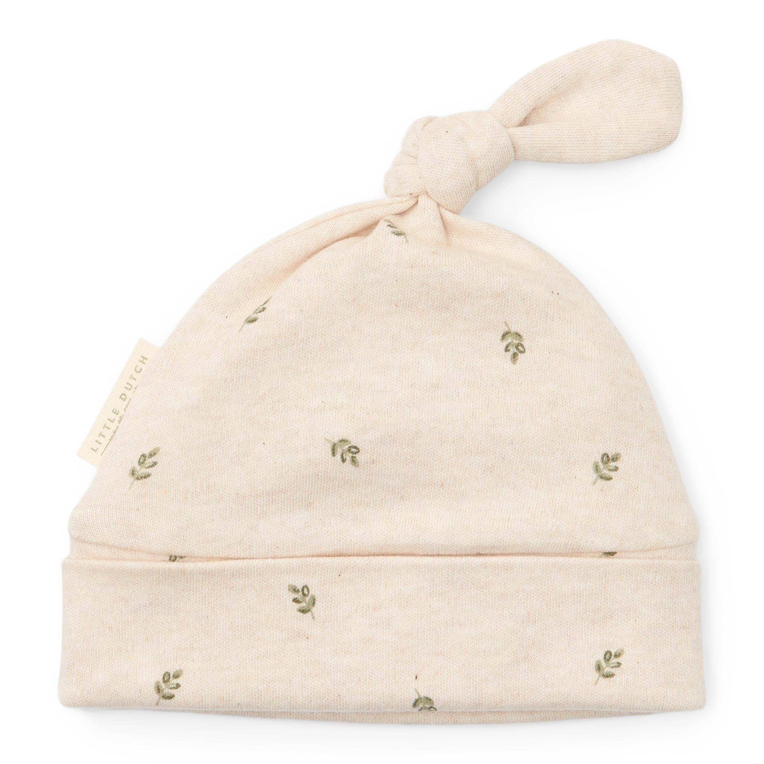 Hat with Button Green Leaves - 1 - 0-3 M | Little Dutch