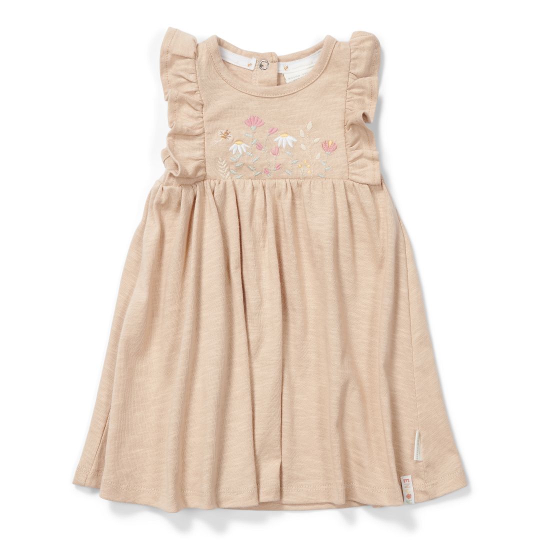 Beige sleeveless dress | Little Dutch