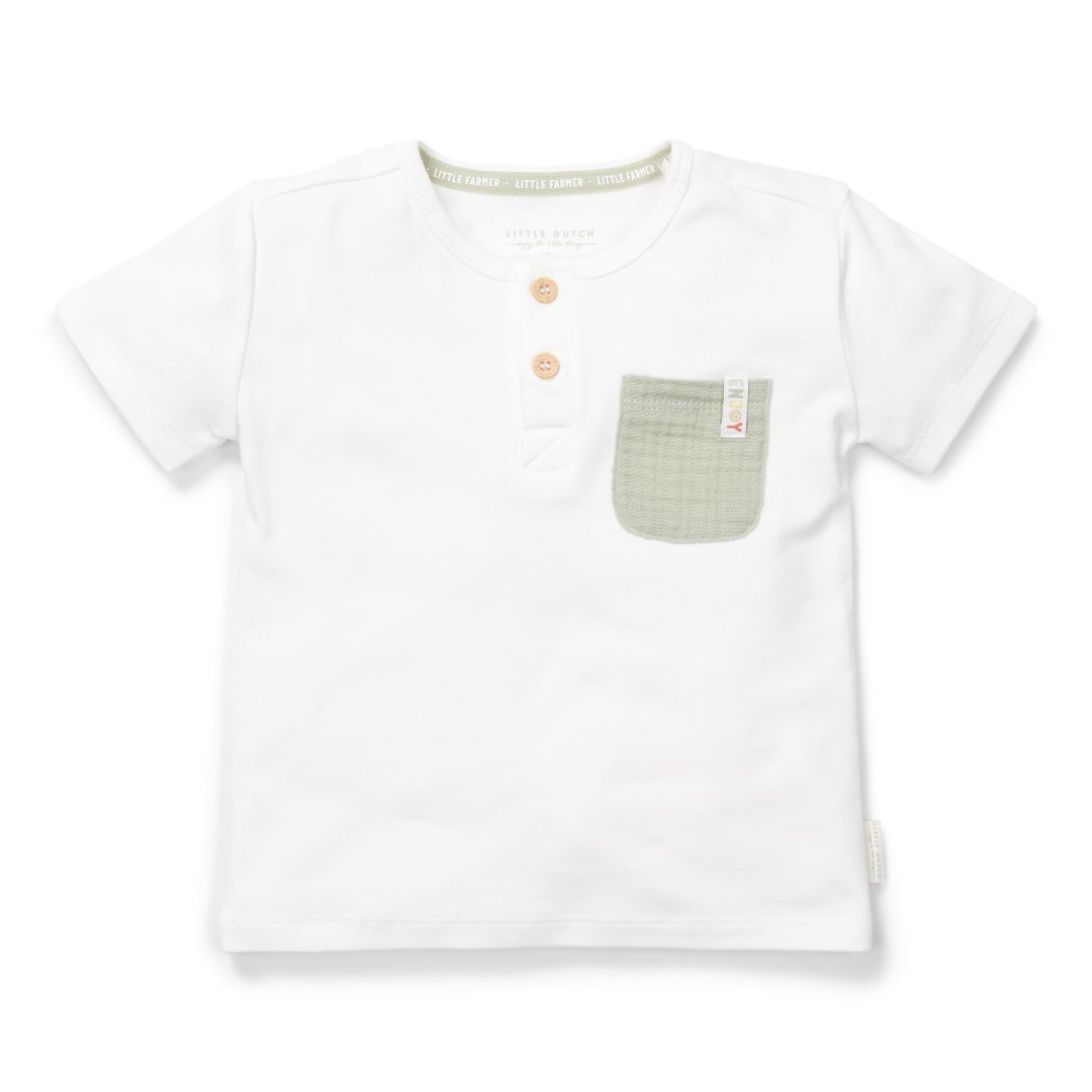 T-shirt short sleeve white Farm Life 74 | Little Dutch