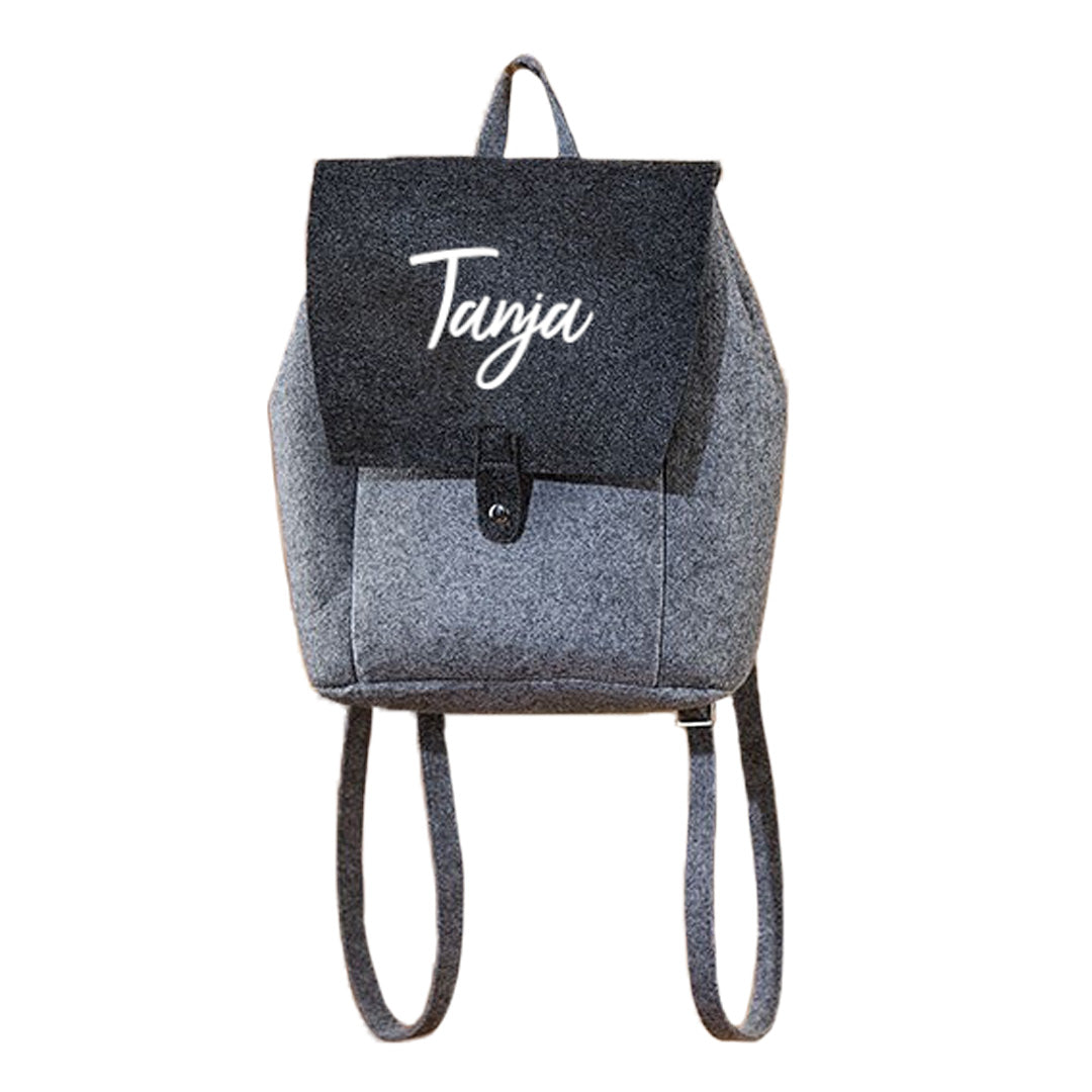 Trendy felt backpack, grey | by Schmatzepuffer®