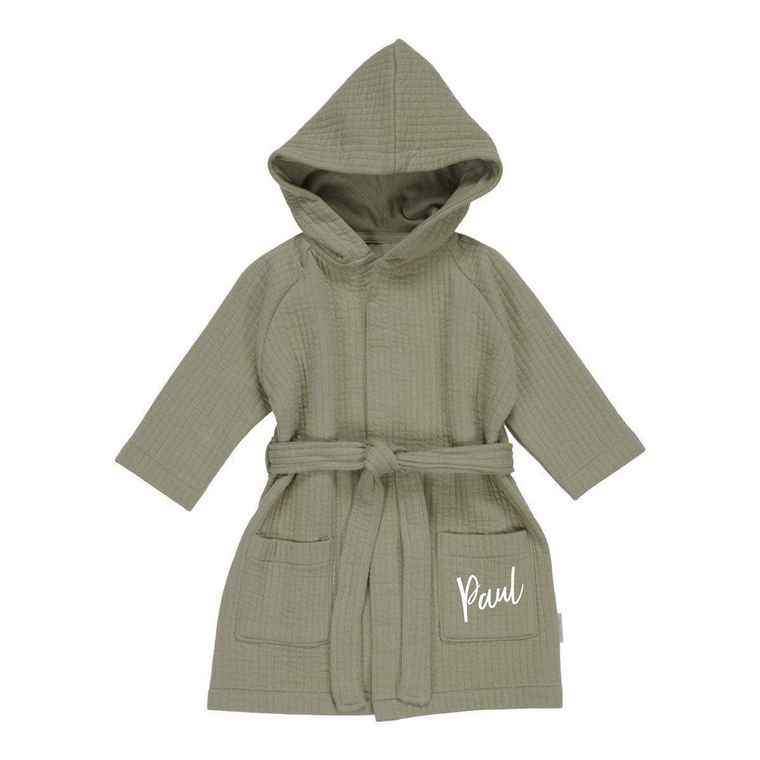 Bathrobe Pure Olive | Little Dutch