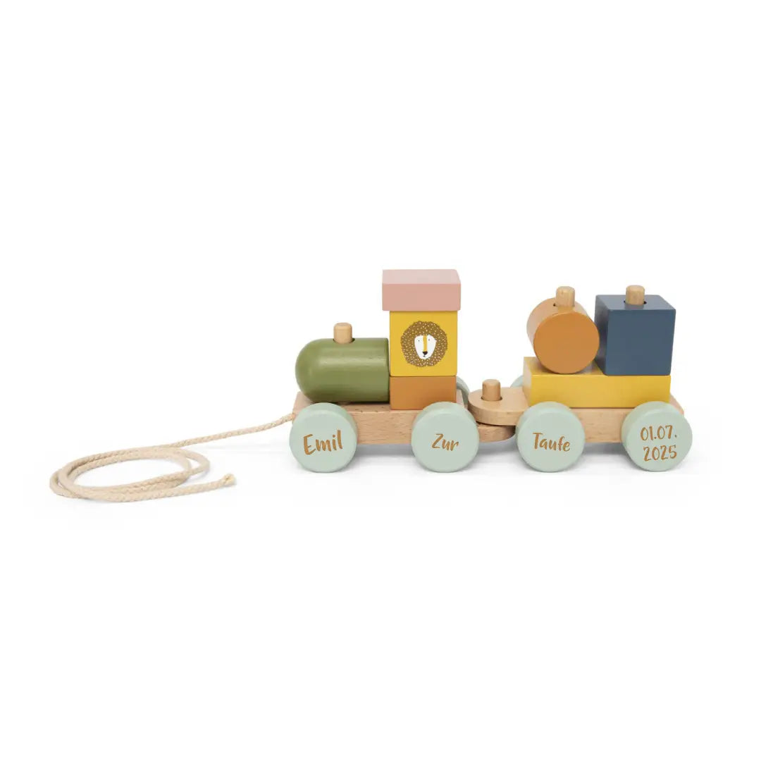 Wooden Animal Train - for a Christening | Trixie