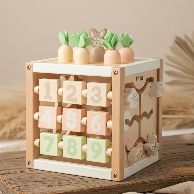 Motor skills cube rabbit fine wood | bieco