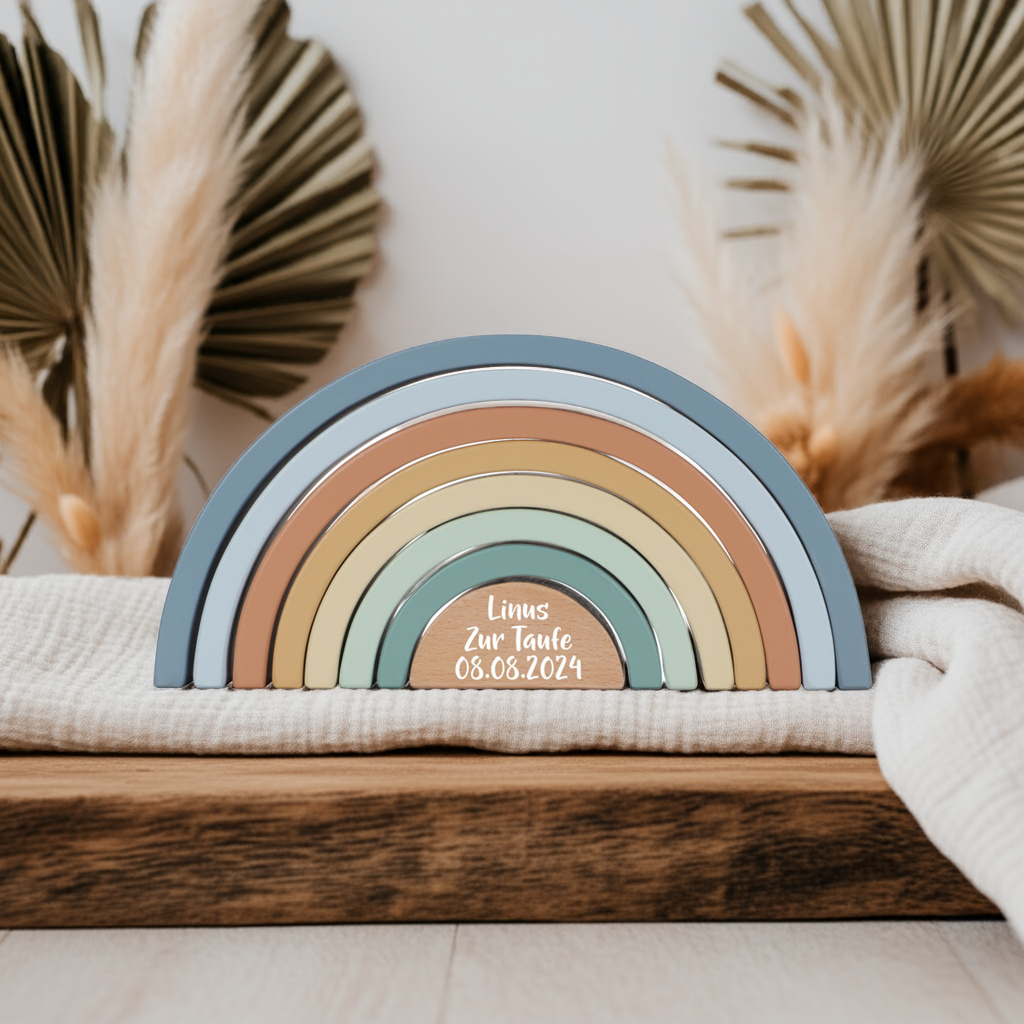 Stackable Rainbow Forest Friends "For Baptism"