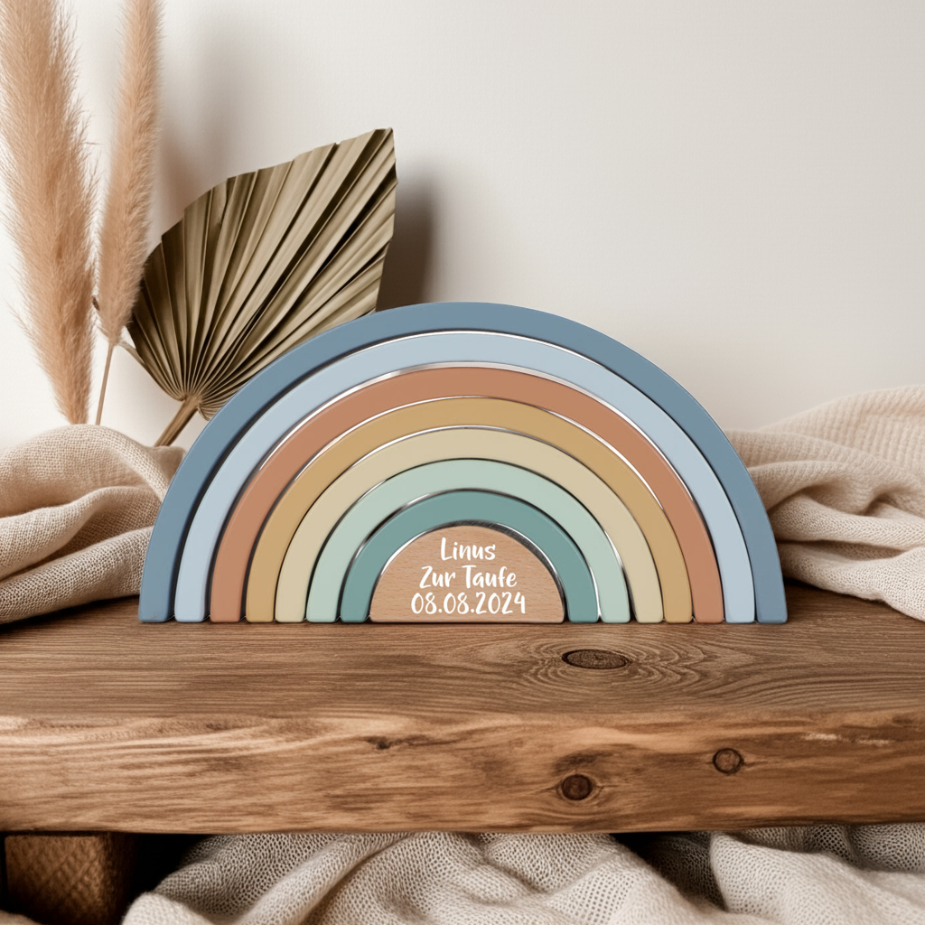 Stackable Rainbow Forest Friends "For Baptism"