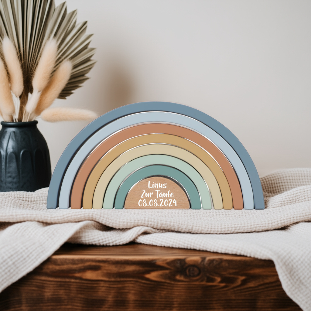 Stackable Rainbow Forest Friends "For Baptism"