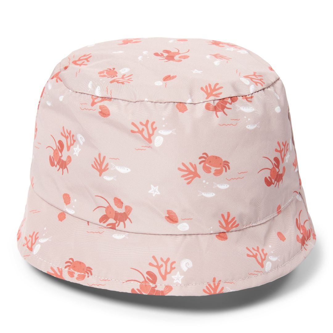 Sun hat reversible Coral / Lobster Bay size 1 | Little Dutch