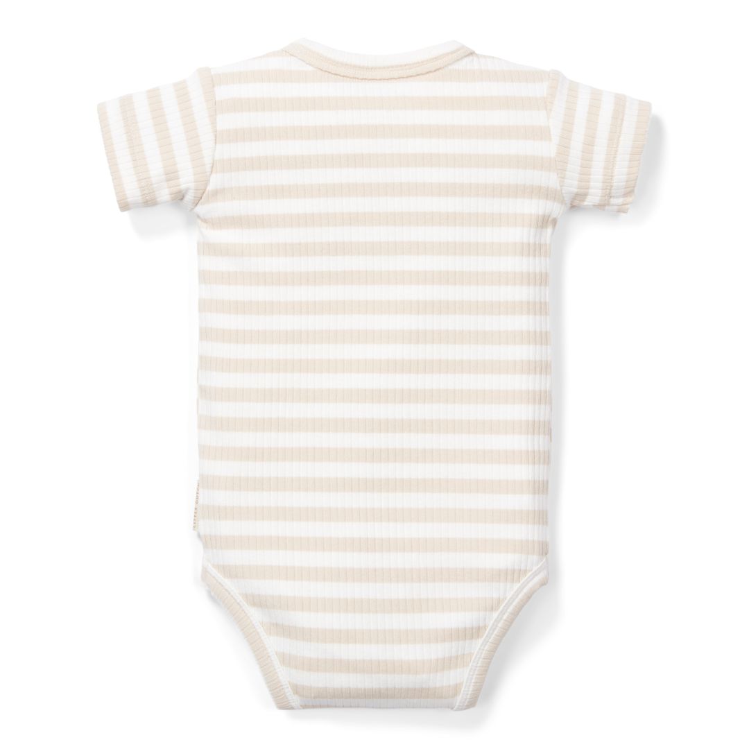 Body short sleeve Stripe Sand/White | Little Dutch