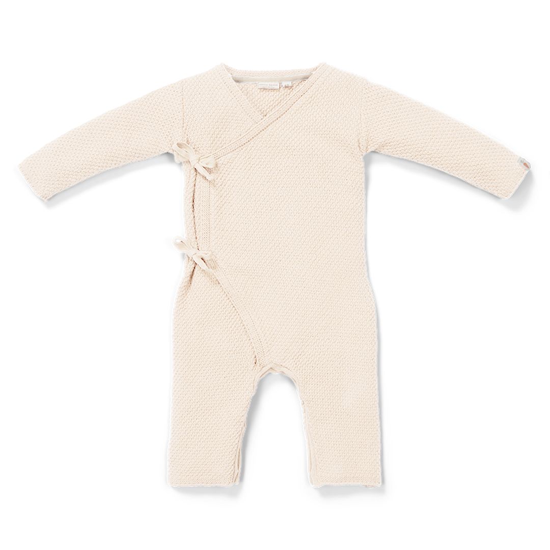 Knitted Wrap Romper Sand | Little Dutch