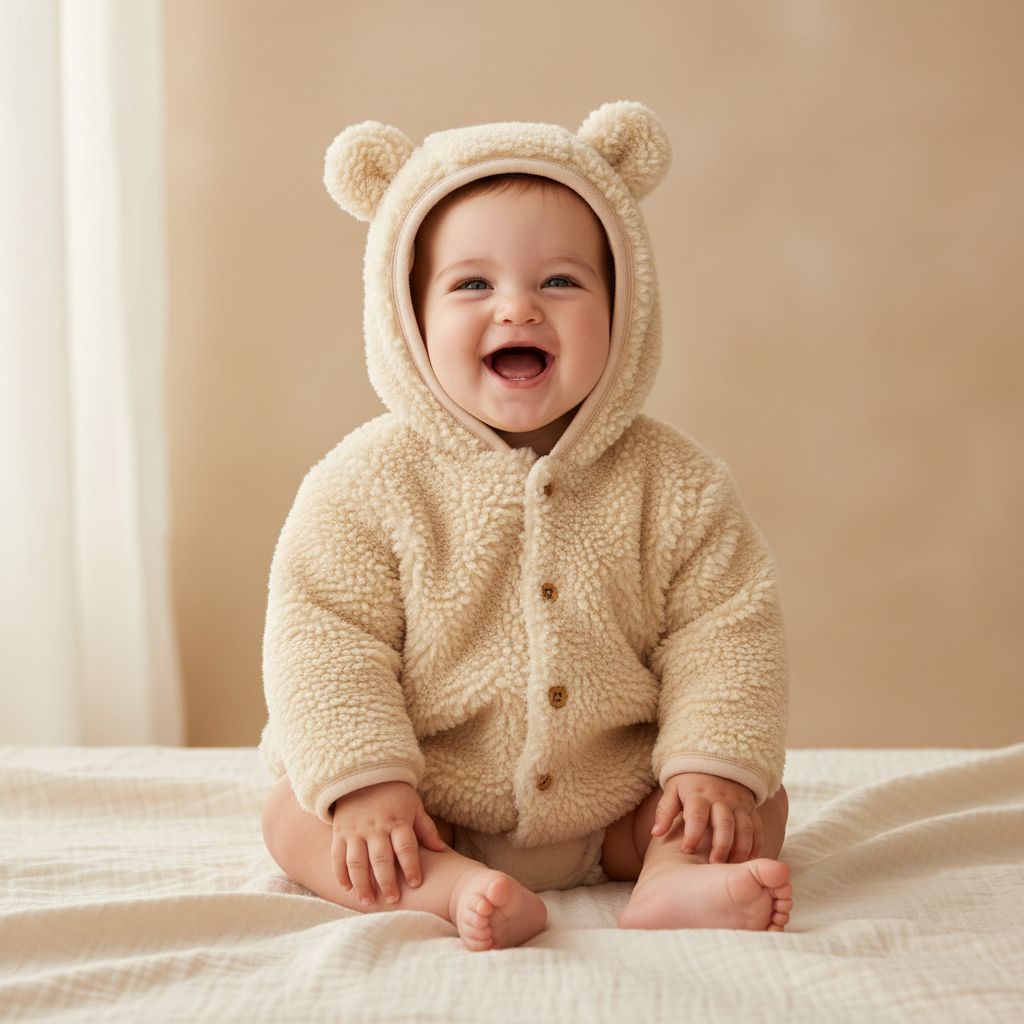 Teddy jacket Baby Bunny, sand | Little Dutch