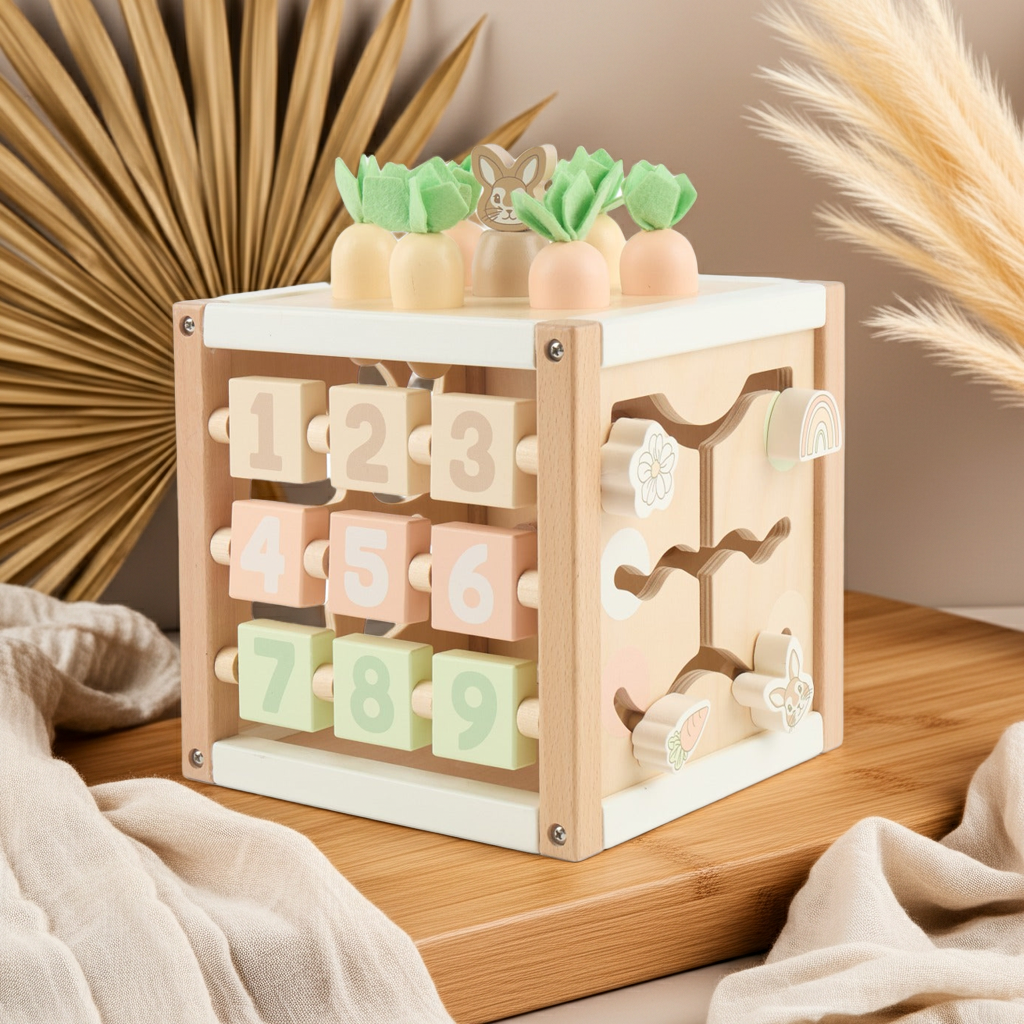 Motor skills cube rabbit fine wood | bieco