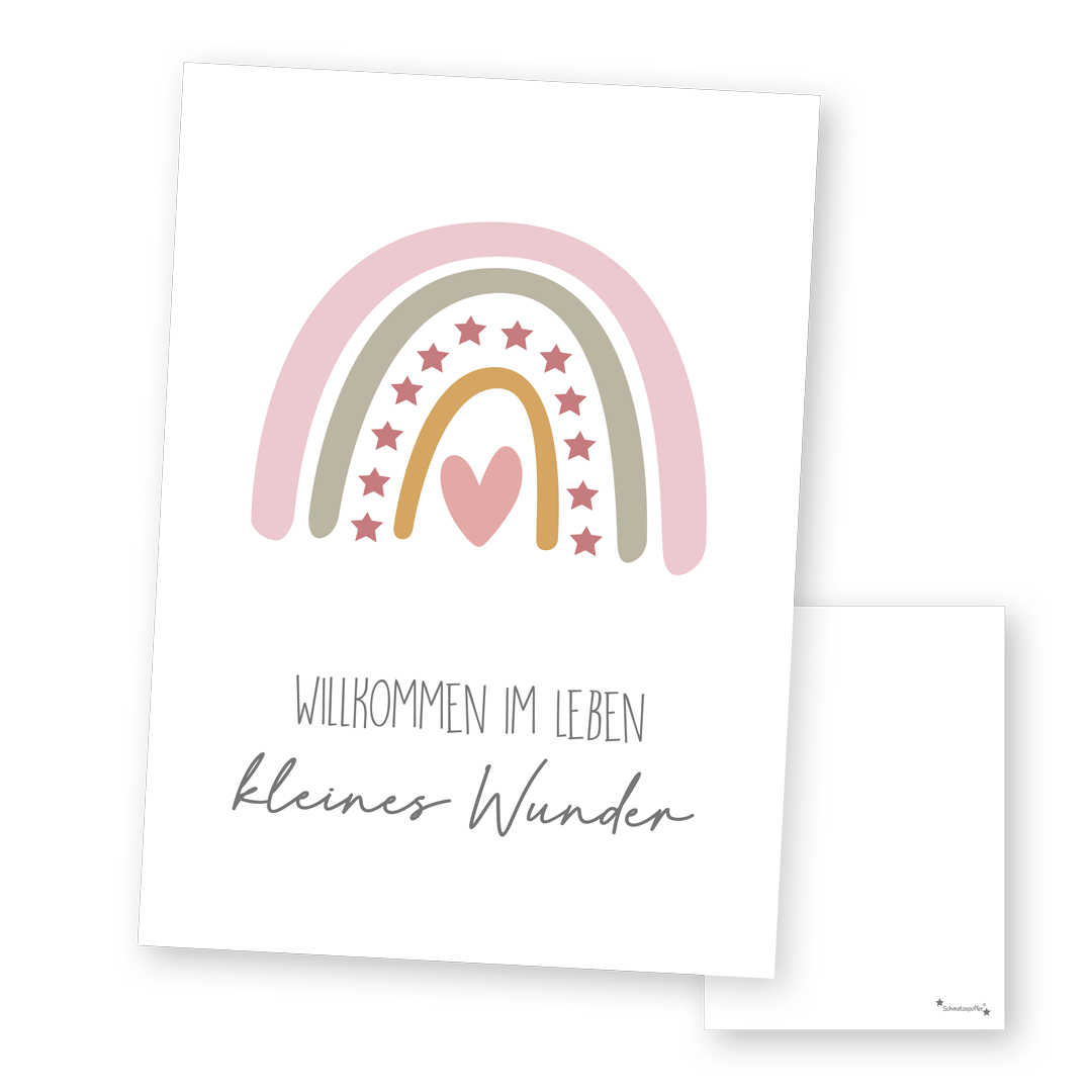 Greeting card pink - Little miracle | Smacking puffs