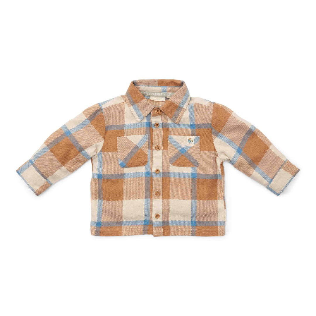 Blouse Ice Blue check | Little Dutch