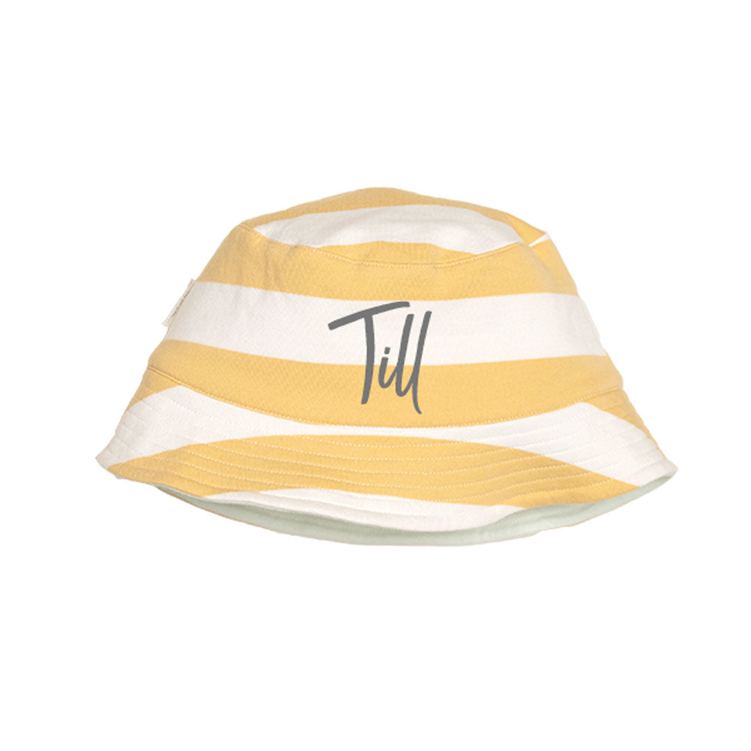 Hat reversible Sunny Stripes / Farm Green | Little Dutch