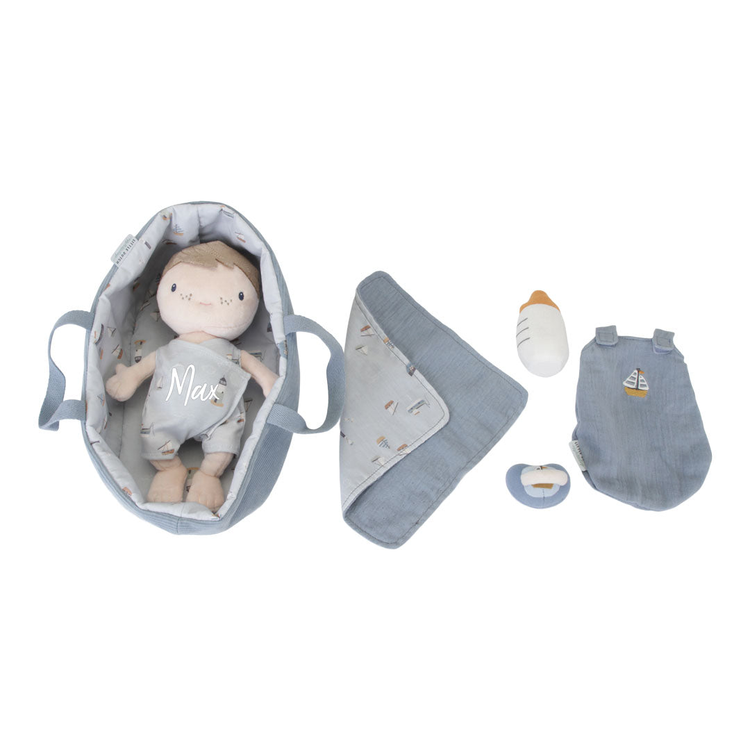 Baby Jim cuddly doll with care set Sailors Bay, blue | Little Dutch