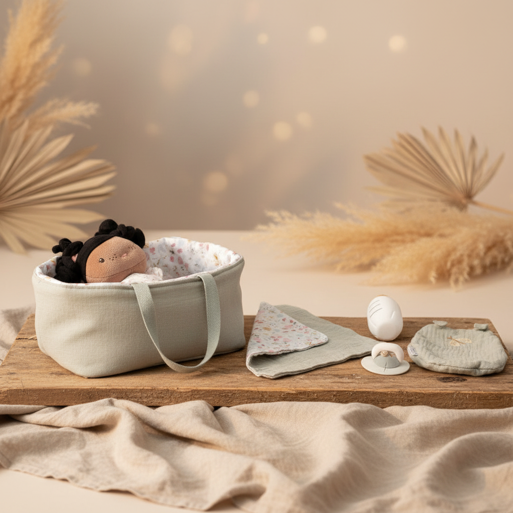 Baby Evi cuddly doll with Flowers & Butterflies care set