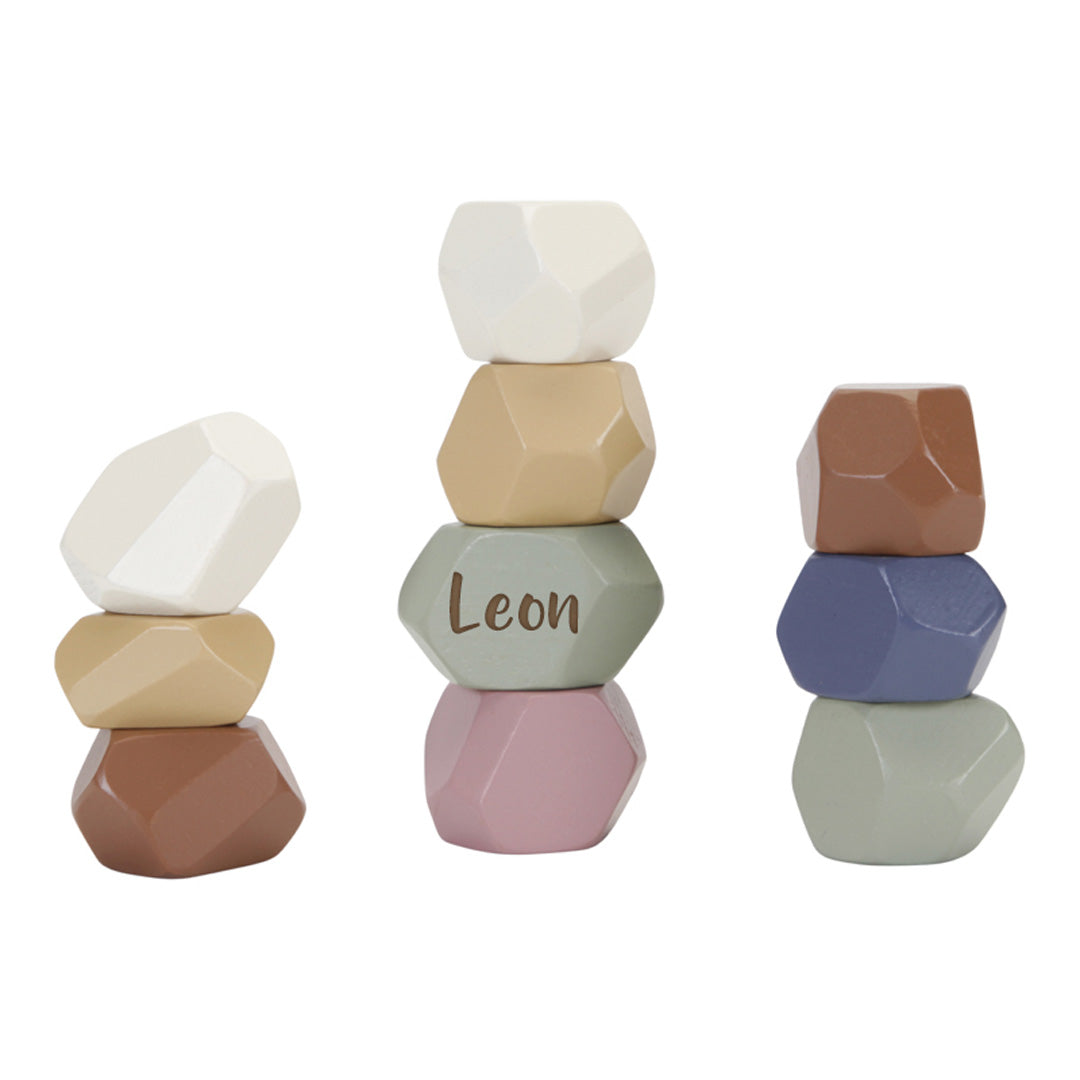 Balancing stones, stacking stones, wooden game, vintage