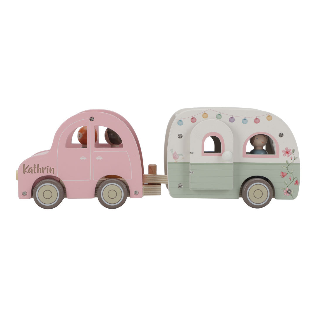 Toy car with caravan