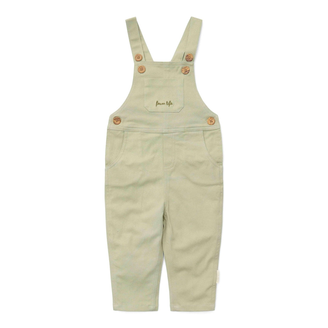 Green dungarees for boys | Little Dutch