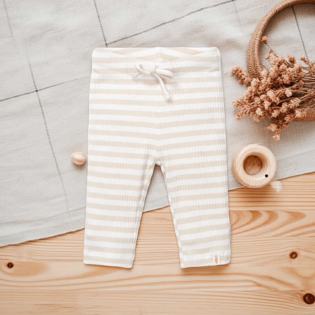 Pants Stripe Sand/White | Little Dutch