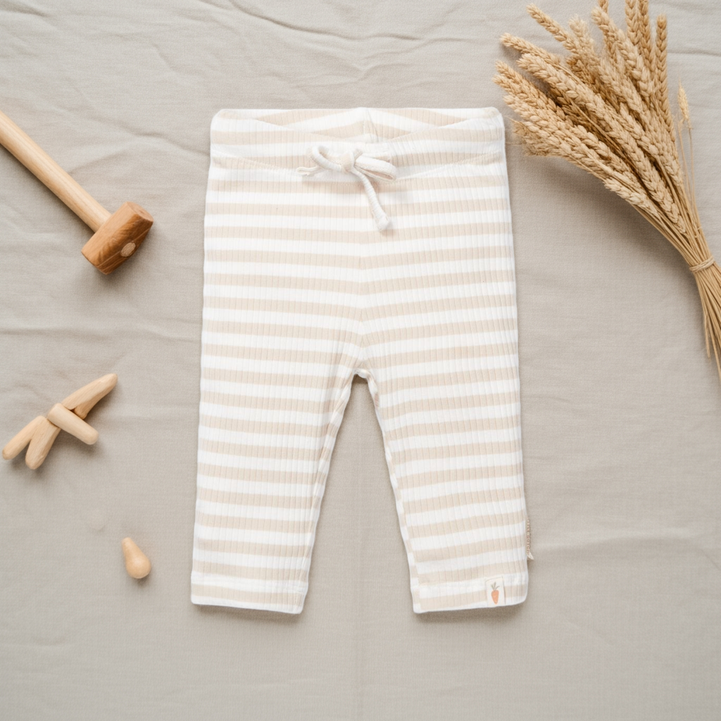 Pants Stripe Sand/White | Little Dutch