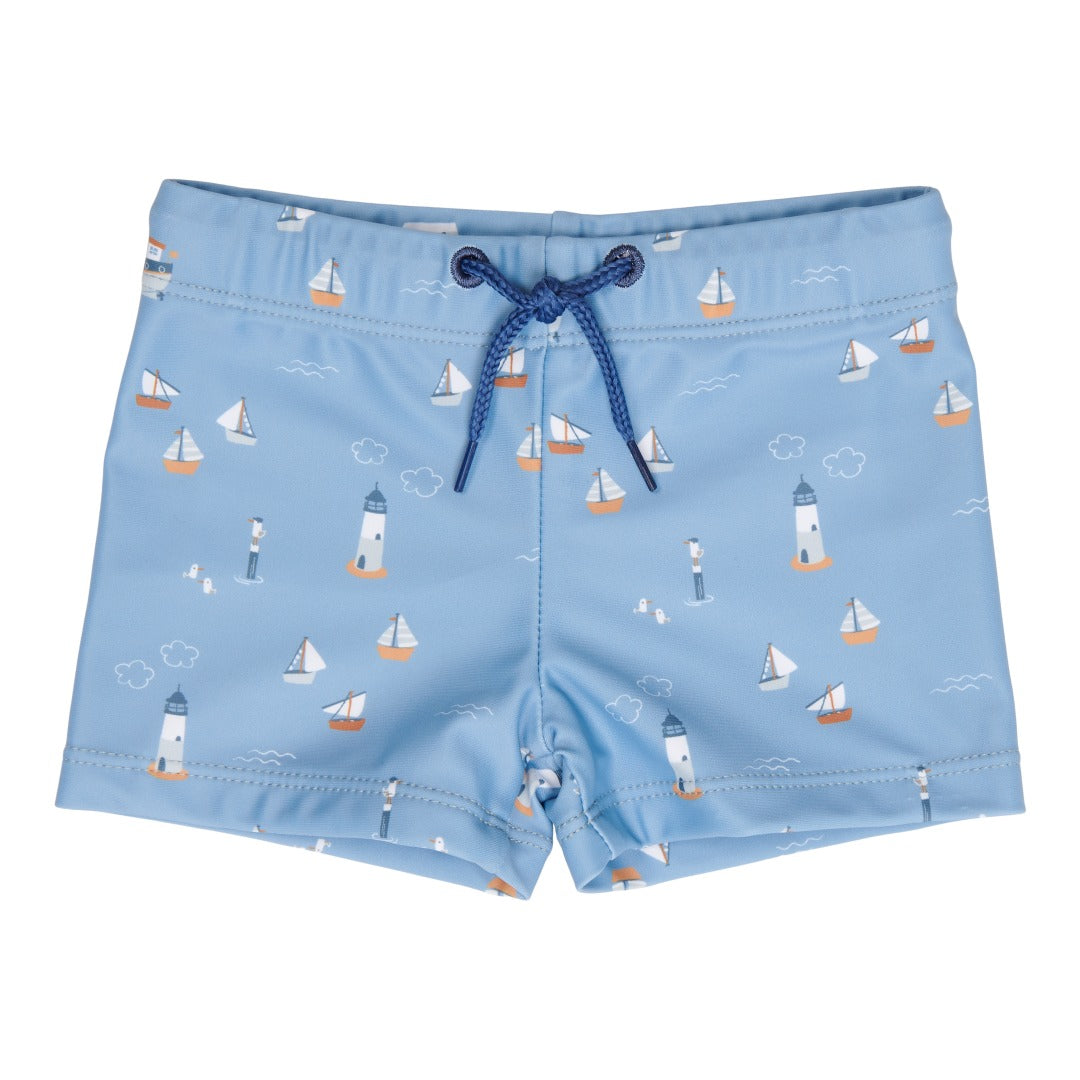 Sailors Bay Dark Blue Swim Trunks, Size 62/68 | Little Dutch