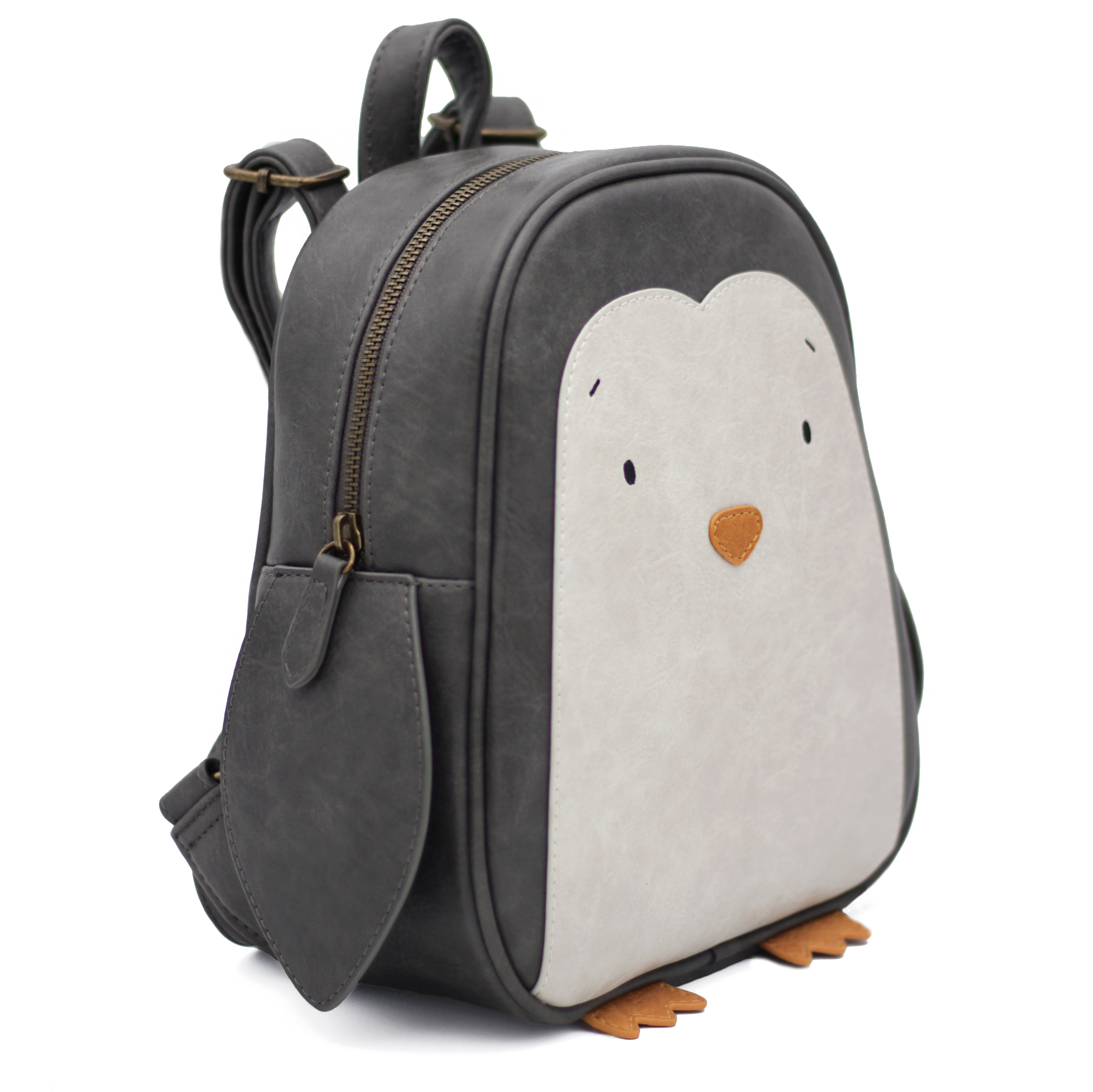 Backpack Penguin Alwin large, grey | Little Who