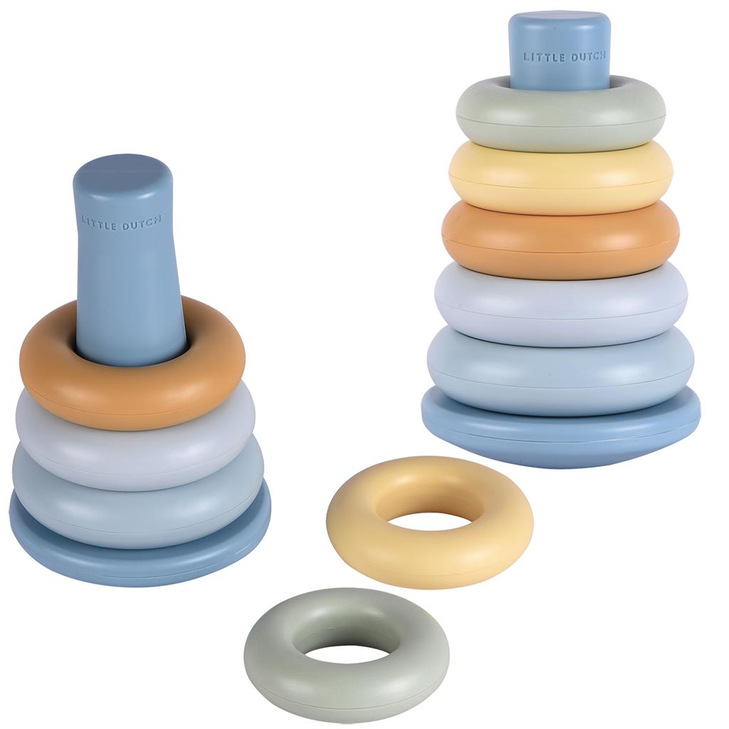 Stacking tower plastic, blue | Little Dutch