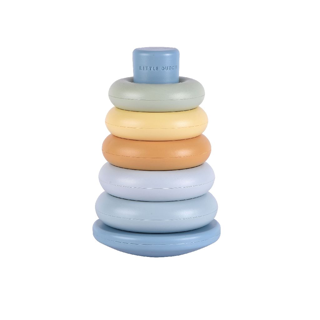 Stacking tower plastic, blue | Little Dutch