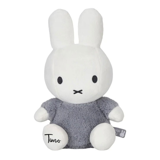 Fluffy blue bunny cuddly toy, 25 cm | Miffy x Tiamo
