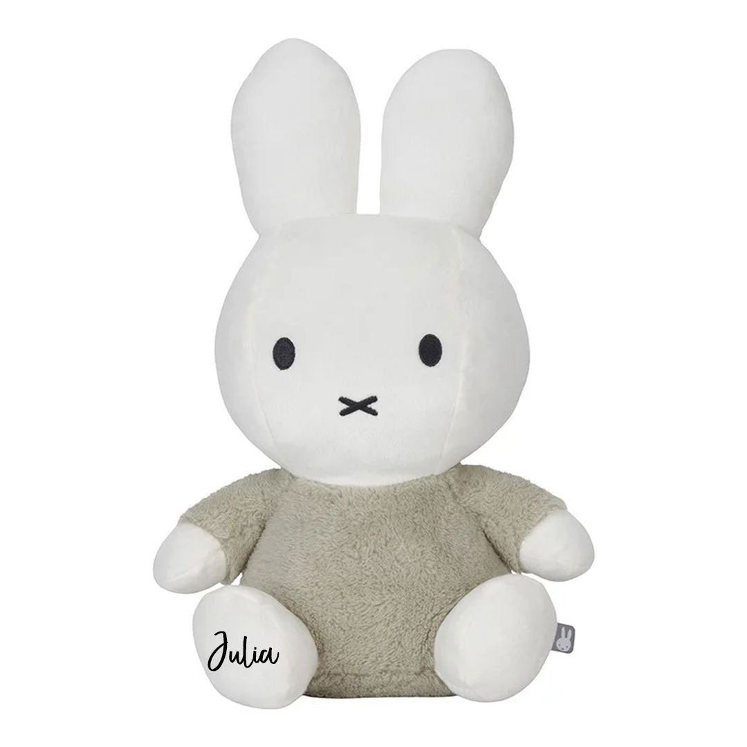 Fluffy bunny cuddly toy, 35 cm, green | Miffy x Tiamo