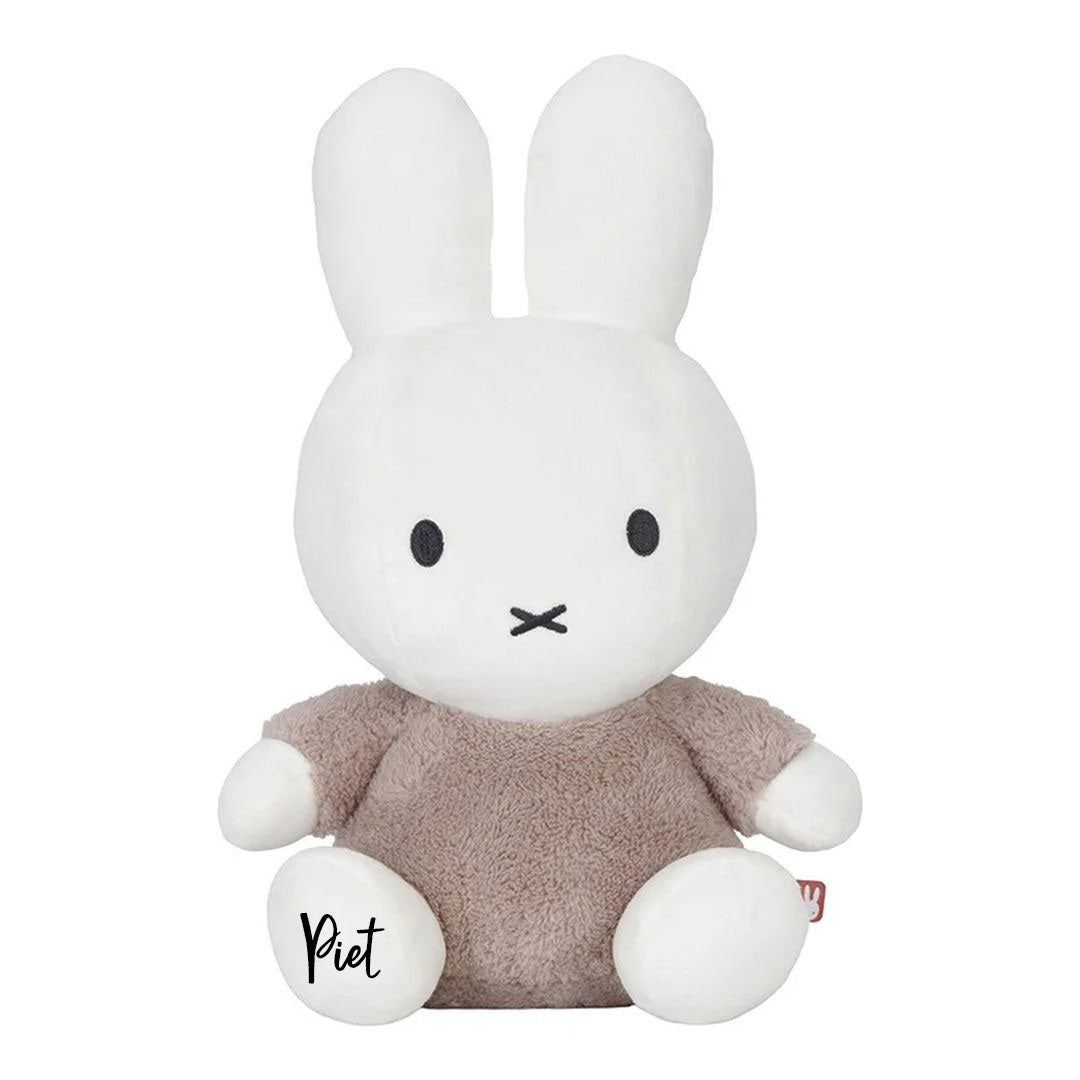 Fluffy rabbit cuddly toy, 35 cm, taupe | Miffy x Tiamo
