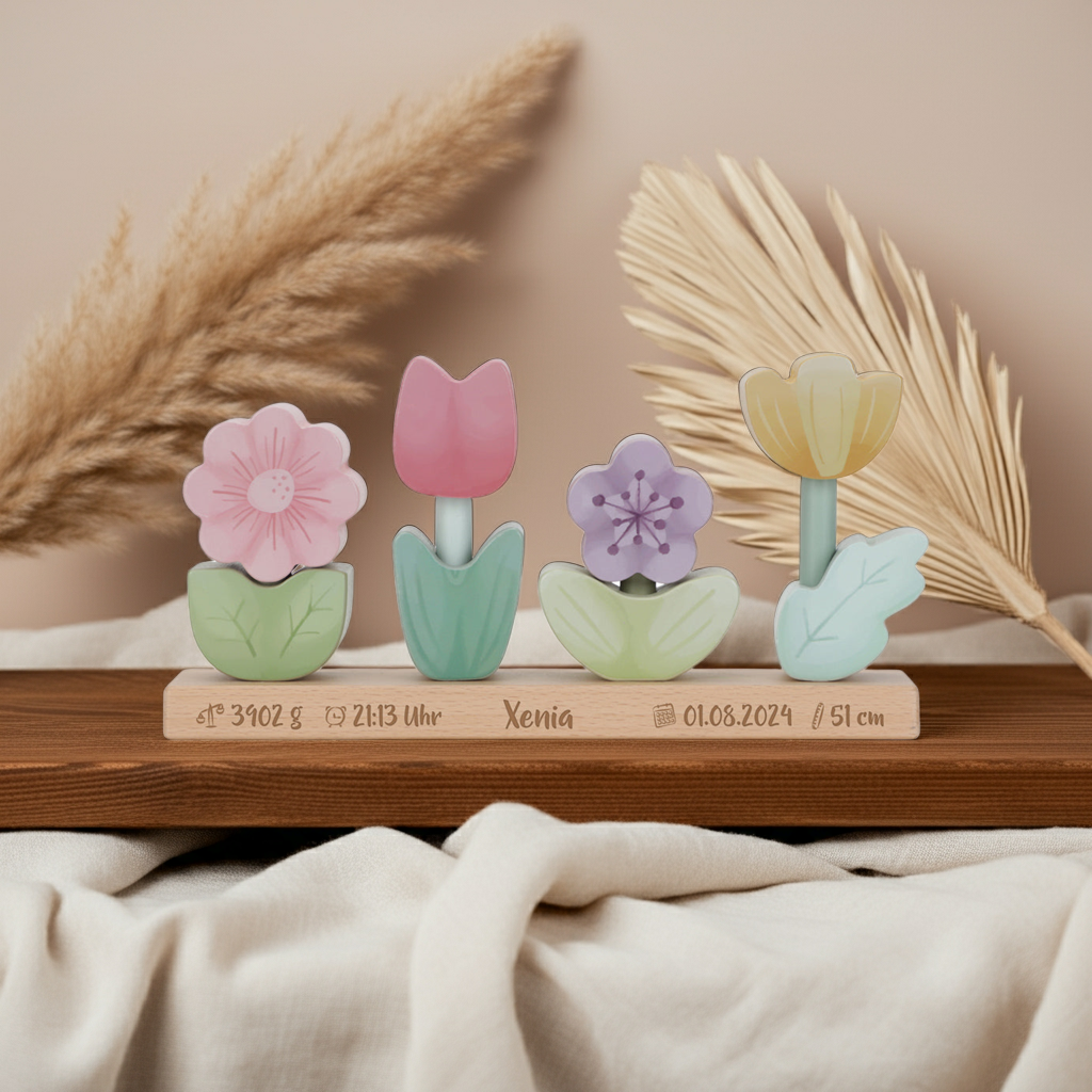 Stackable Flowers Fairy Garden "For Birth"